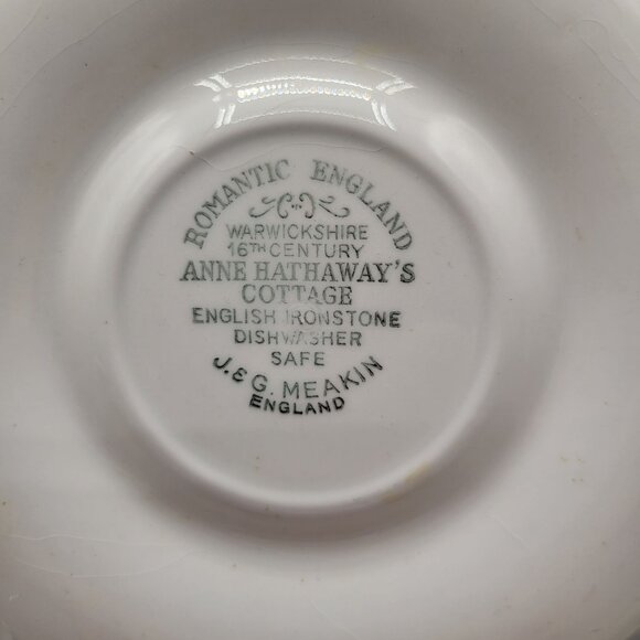 J & G Meakin Romantic England Ironstone Red Transferware Saucers Plates Set of 3 - Picture 4 of 7